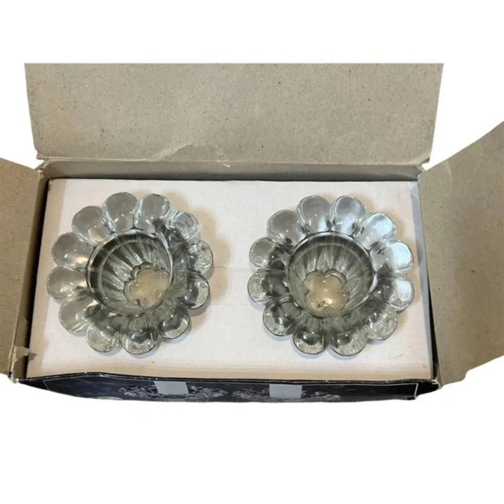 Set of Two New Forever Crystal‎ Clear Candle/Votive Holders